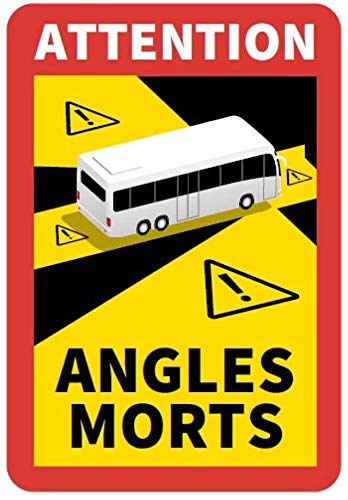 24 Stück Attention Angles Morts für Bus / Wohnwagen 25 x 17 cm Aufkleber Sticker Hinweiszeichen Schild Frankreich mit UV Schutz speziell für Außenbereich von STROBO von STROBO