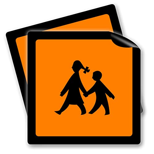 2x Schulbusschild Magnetschild Warntafel Schulbustafel Magnet Auto Schild Warnschild (Doppelpack 30x30cm) von STROBO