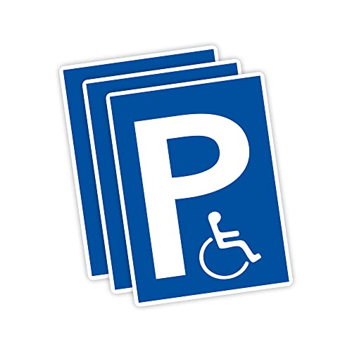 3 Stück XXL Behindertenparkplatz Schild 30 x 40 cm aus stabiler PVC Hartschaumplatte 5mm Parkplatz für Rollstuhlfahrer parken nur mit Ausweis mit UV-Schutz von STROBO von STROBO