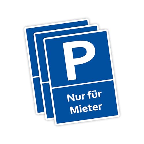 3 Stück XXL Mieter Parkplatzschild 30 x 40cm Schild aus stabiler PVC Hartschaumplatte 5mm mit UV-Schutz von STROBO von STROBO