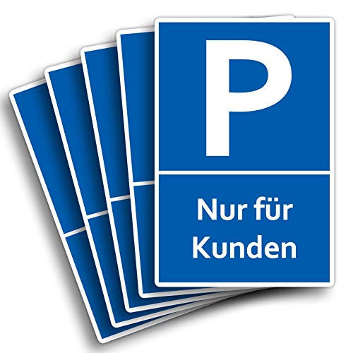5 Stück Nur für Kunden Parkplatzschild 20 x 30 cm aus stabiler PVC Hartschaumplatte 3mm Schild Gäste mit UV-Schutz von STROBO 5 Stück Nur für Kunden Parkplatzschild 20 x 30 cm aus stabiler PVC Hartschaumplatte 3mm Schild Gäste mit UV-Schutz von STROBO von STROBO