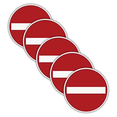 5 Stück XXL Einbahnstraße/Durchgang verboten kein Eingang Aufkleber Ø 21cm Sticker Gebotszeichen mit UV Schutz für Außen-und Innenbereich von STROBO von STROBO