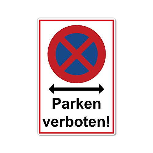 Absolutes Halteverbot parken verboten Schild 20 x 30 cm aus stabiler PVC Hartschaumplatte 3mm Parkplatzschild mit UV-Schutz von STROBO von STROBO
