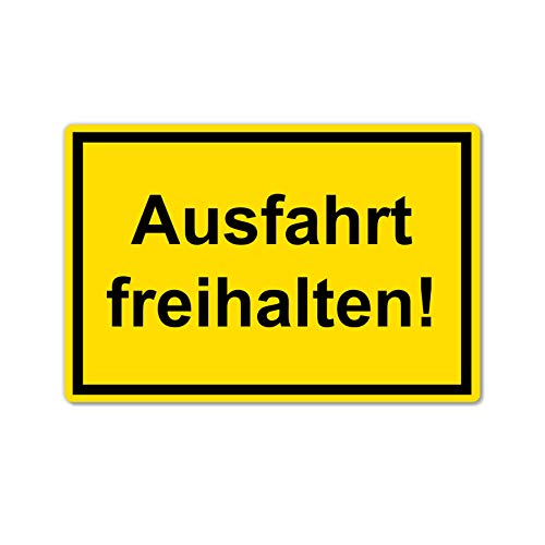 Ausfahrt freihalten Schild 20 x 30 cm aus stabiler PVC Hartschaumplatte 3mm mit UV-Schutz von STROBO von STROBO