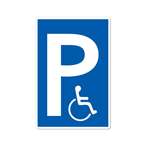 Behindertenparkplatz Schild 20 x 30 cm aus stabiler PVC Hartschaumplatte 3mm Parkplatz für Rollstuhlfahrer parken nur mit Ausweis mit UV-Schutz von STROBO von STROBO