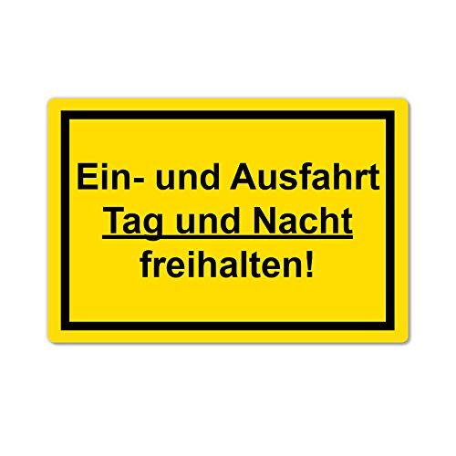 Einfahrt und Ausfahrt freihalten Schild 20 x 30 cm aus stabiler PVC Hartschaumplatte 3mm mit UV-Schutz von STROBO von STROBO