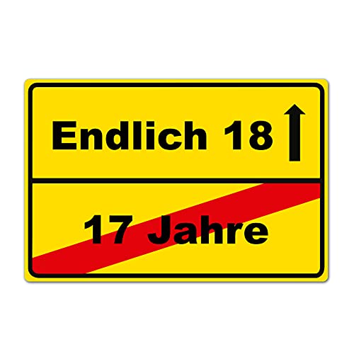 Endlich 18 Jahre Schild Geburtstagsgeschenk 20 x 30 cm aus stabiler PVC Hartschaumplatte 3mm mit UV-Schutz von STROBO Endlich 18 Jahre Schild Geburtstagsgeschenk 20 x 30 cm aus stabiler PVC Hartschaumplatte 3mm mit UV-Schutz von STROBO von STROBO