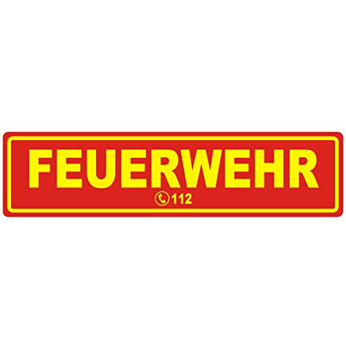 Feuerwehr Magnetschild 32x8cm Warntafel Warnschild Feuerwehrschild als Magnetfolie Einsatzfahrzeug von STROBO