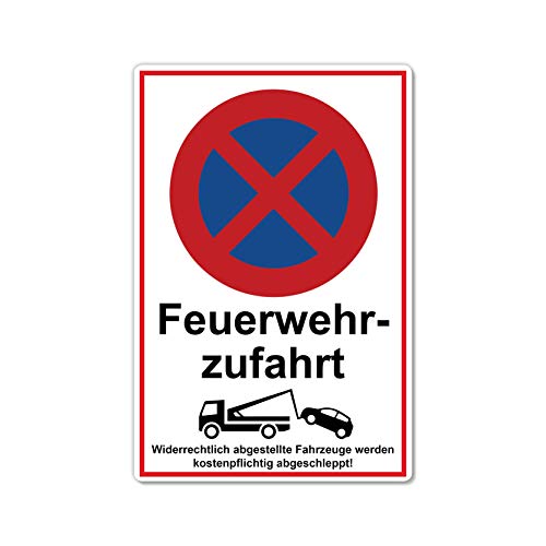 Feuerwehrzufahrt freihalten Schild 20 x 30 cm aus stabiler PVC Hartschaumplatte 3mm parken verboten mit UV-Schutz von STROBO Feuerwehrzufahrt freihalten Schild 20 x 30 cm aus stabiler PVC Hartschaumplatte 3mm parken verboten mit UV-Schutz von STROBO von STROBO
