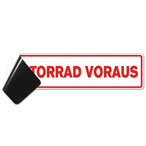 Motorrad Voraus Hochwertiges Magnetschild als 32x8cm Magnetfolie Fahrschulausstattung Fahrschulorganisation Warntafel Schild mit UV- Schutz von STROBO von STROBO