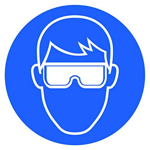 5 Stück Schutzbrille Aufkleber Augenschutz Verbotszeichen Gebotszeichen mit UV Schutz Warnzeichen für Außenbereich Innenbereich von STROBO 9,5 x 9,5 cm Schutzbrille von STROBO