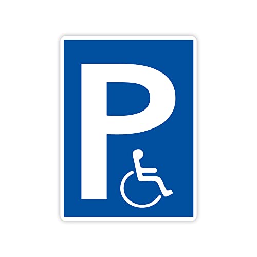 XXL Behindertenparkplatz Schild 30 x 40 cm aus stabiler PVC Hartschaumplatte 5mm Parkplatz für Rollstuhlfahrer parken nur mit Ausweis mit UV-Schutz von STROBO von STROBO