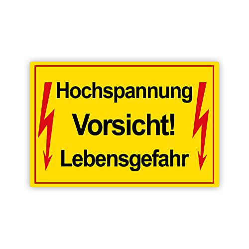 XXL Vorsicht ! Hochspannung Lebensgefahr Schild 30 x 40 cm aus stabiler PVC Hartschaumplatte 5mm mit UV-Schutz von STROBO von STROBO