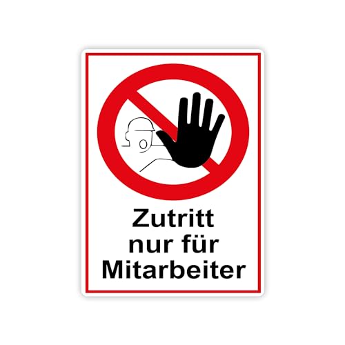 XXL Zutritt nur für Mitarbeiter Schild 30 x 40cm aus stabiler PVC Hartschaumplatte 5mm mit UV-Schutz von STROBO XXL Zutritt nur für Mitarbeiter Schild 30 x 40cm aus stabiler PVC Hartschaumplatte 5mm mit UV-Schutz von STROBO von STROBO