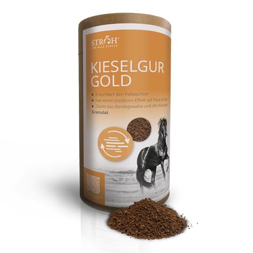 STRÖH Kieselgur Gold Pferd (1,7kg) • Zur Unterstützung von Stoffwechsel & Fellwachstum • Mineralfutter für Pferde von STRÖH