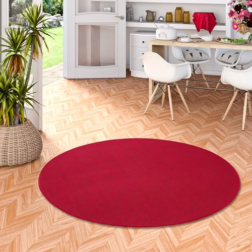 STRONG Feinschlingen Velour Teppich Rot Rund in 7 Größen STRONG Feinschlingen Velour Teppich Rot Rund in 7 Größen von Snapstyle