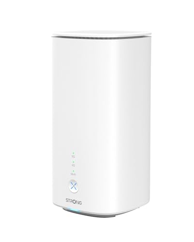 STRONG - 5G WLAN Router Wi-Fi 6 AX3000 - Mobiler Hotspot - Bis zu 3,2 Gbps - 2 LAN-Anschlüsse 1 Gbps + 2,5 Gbps - Betrieb mit Nano-Sim aller Netzbetreiber - Einfache Installation - weiß von STRONG