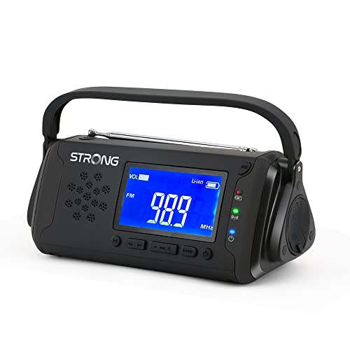STRONG EPR1500 Kurbelradio | Notfallradio | AM/FM | ausziehbare Teleskopantenne | integr. 1W LED Taschenlampe | Lithium Akku mit Powerbankfunktion von STRONG