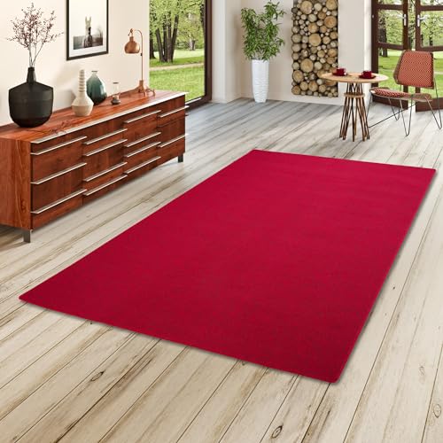 STRONG Feinschlingen Velour Teppich Rot in 24 Größen, Größe:200x250 cm von STRONG