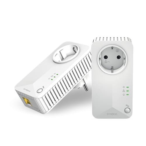 STRONG Powerline 600 Kit | enthält 2 Powerline Adapter | bis zu 600 Mbit/s | HomePlug AV Standard | Reichweite über 300 m | Verbindung über Ethernet-Kabel von STRONG