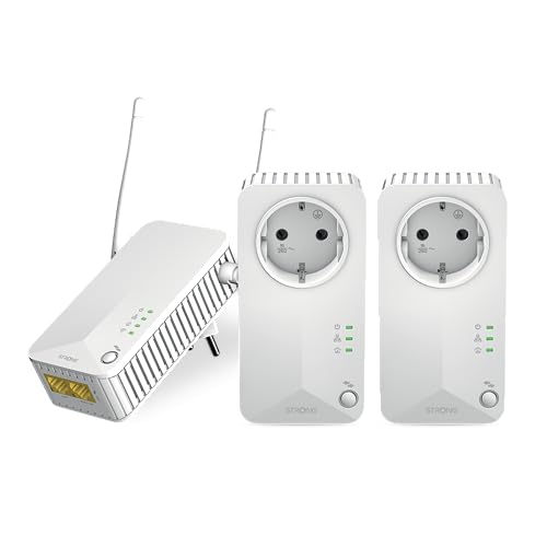 STRONG Powerline Wi-Fi 600 Triple Pack | enthält 2 Powerline 600 Adapter und einen Powerlan WLAN 600 Adapter | WLAN Hotspot bis zu 300 Mbit/s | Geschwindigkeit bis zu 600 Mbit/s von STRONG