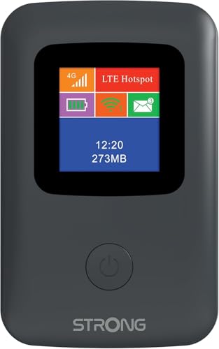 Strong 4G Mobiler Hotspot mit Display, tragbarer WLAN Router, 150 Mbit/s, ideal für Reisen, Messen und Studenten, Schwarz von STRONG