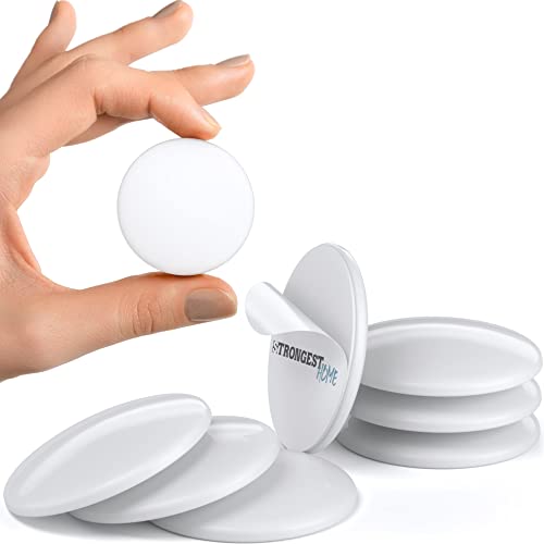 Strongest Home Wand-Türgriff-Stopper 4cm 7-teiliges Set mit weißem Silikon-Türknauf, runde Wandschutzplatte, Wandschutz für Türgriff, selbstklebend von STRONGEST HOME