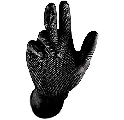 50 PAAR Nitrilhandschuhe Nitril Handschuhe 0422 Grip schwarz (S (7)) von Strong Hand