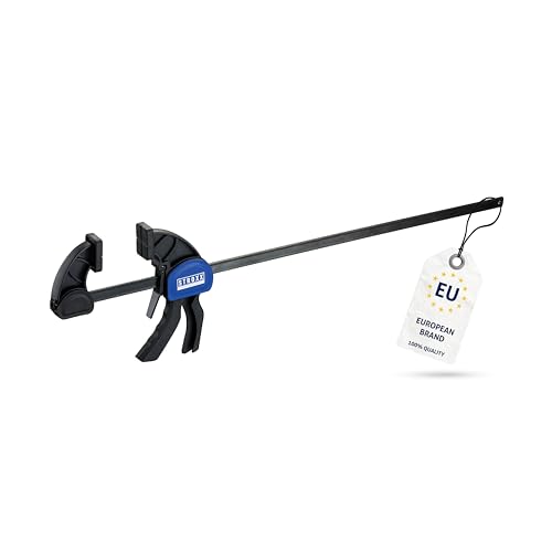 STROXX® 1x Einhandzwinge |Spannweite: 600mm| Klemmkraft je Zwinge: 159 Kg | Schraubzwinge | Spanner | Zwinge | Einhandzwinge | mit Gummipads und Quick Release Funktion von STROXX