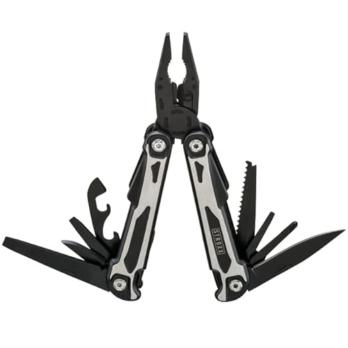 STROXX® Multitoolwerkzeug |14-in-1| faltbare Multifunktional Zange | mit Flaschenöffner | Schraubendreher | Säge | Multi Tool ideal für Camping, Reparieren und als Taschenmesser von STROXX