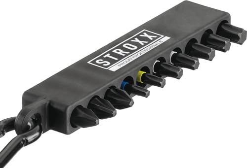 STROXX - Impact 10tlg. Bitsatz - Länge: 25mm - Torx/Kreuzschlitz - mit Universalbithalter - Karabiner - Bit - Hochwertiger Bit für die professionelle Anwendung STROXX - Impact 10tlg. Bitsatz - Länge: 25mm - Torx/Kreuzschlitz - mit Universalbithalter - Karabiner - Bit - Hochwertiger Bit für die professionelle Anwendung von STROXX