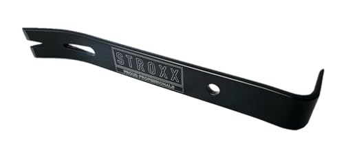 STROXX Universal Hebeleisen 175mm - extra Flach - Nagel- & Brecheisen - mit 3 Nagelzügen - Kuhfuß - 90° gebogene Nagelklaue - Ideal für professionelle Anwendungen und Hobbybereich von STROXX