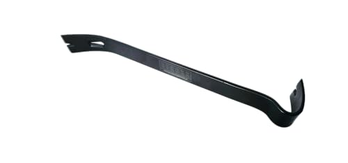 STROXX Universal Hebeleisen 455mm - extra Flach - Nagel- & Brecheisen - mit 3 Nagelzügen - Kuhfuß - 90° gebogene Nagelklaue - Ideal für professionelle Anwendungen und Hobbybereich von STROXX