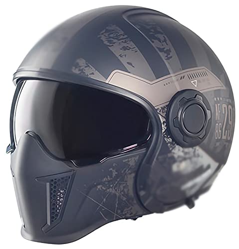 STRTG Helmets Jet-Helm · Motorrad-Helm Roller-Helm Scooter-Helm Bobber Mofa-Helm Chopper Retro Cruiser Vintage Pilot Biker Helmet · ECE Visier D,XL:60-61 von STRTG