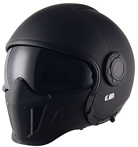 STRTG Helmets Jet-Helm · Motorrad-Helm Roller-Helm Scooter-Helm Bobber Mofa-Helm Chopper Retro Cruiser Vintage Pilot Biker Helmet · ECE Visier E,XL:60-61 von STRTG