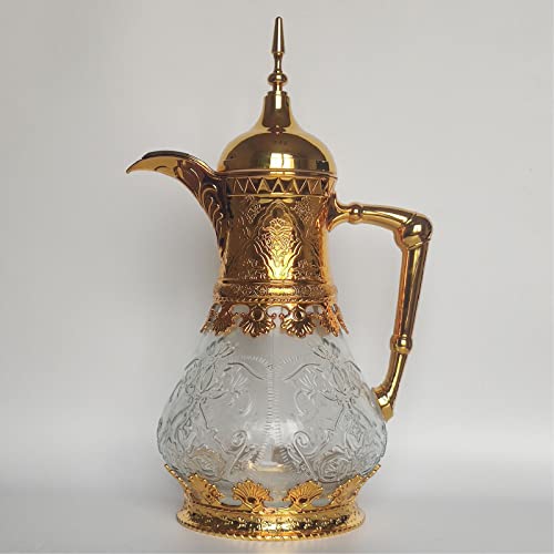 STRTT Marokkanische Teekanne 1,6 L, Teapot Aus Messing, Mit Integriertem Filter, Traditionelles Modell, Arabische Kanne, Teekocher, Teewärmer,1 von STRTT