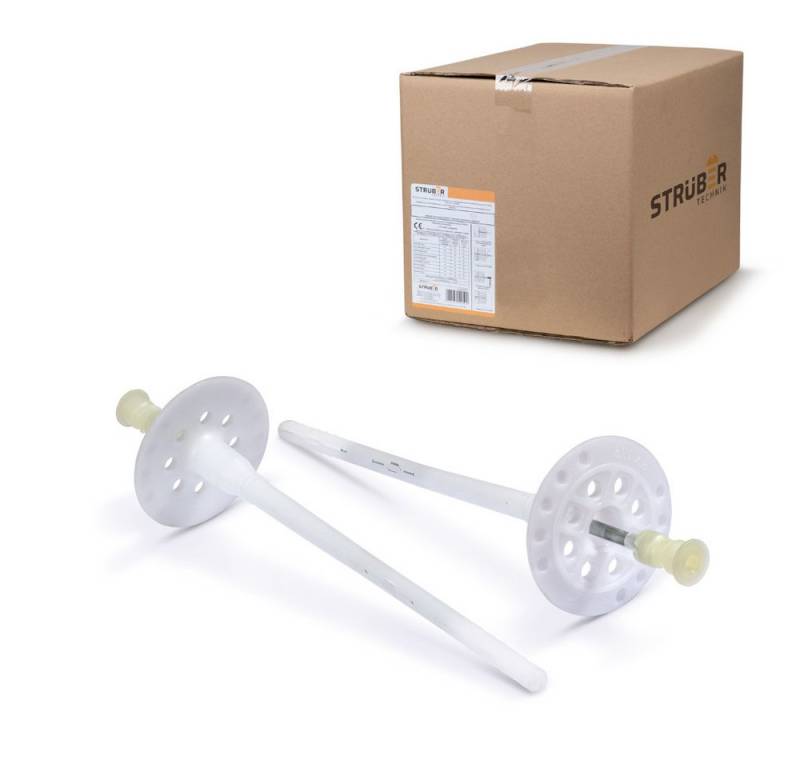 STRÜBER Schrauben- und Dübel-Set Dämmstoffdübel für WDVS - Schraubdübel mit Metalldorn und TX-Antrieb, WDVS, Dämmstoffdübel, Tellerdübel, Dübel, Schraubdübel, Metalldorn von STRÜBER