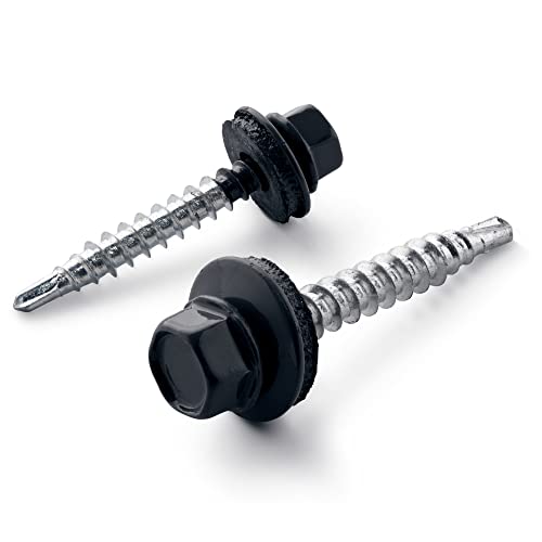 STRÜBER Trapezblechschrauben (4,8 x 55 mm / 250 Stück/RAL 7016 – Anthrazitgrau) Selbstbohrende Bohrschrauben - Selbstschneidene Schrauben mit EPDM Unterlegscheiben - Sechskant Metalldachschrauben von STRÜBER