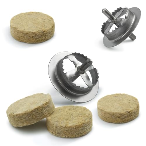 STRÜBER WDVS SET (Mineralwolle Rondelle 200 Stk. + Metall Fräser 1 Stk.) / Satz für Fassadendämmung/Wärmedämmung/Scheiben aus Mineralwolle/Abdeckkappen und Fräse von STRÜBER