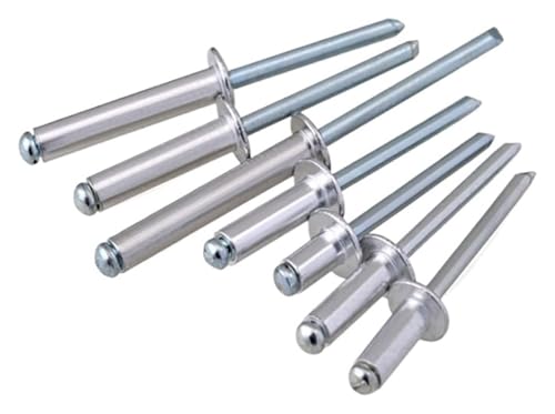 Flanschnieten, Edelstahlnieten, Blindnieten aus Alu-Stahl mit Rundkopf M2.4 M2.8 (M2.4x6,100 Stück)(M2.4x6,100Pcs) von STSTS