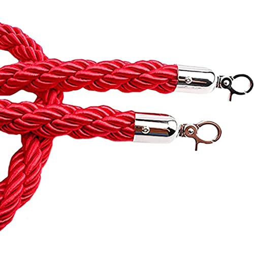 Kontrollseil, Crowd-Control-Seil, geflochtenes Hanfseil for Warteschlangenteiler, Seilsicherheitsbarriere, gedrehtes for Warteschlangenlinienbarriere (rot, 245 cm)(Red,5ft/155cm) von STSTS