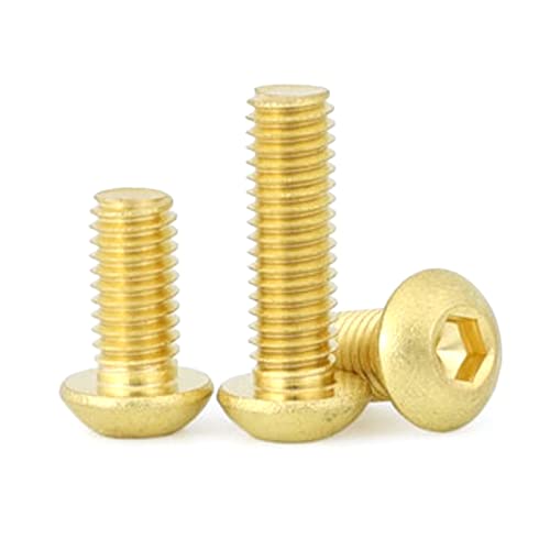 Maschinenschraube mit Innensechskant, 5–10 Stück Messing-Innensechskantschraube mit Linsenkopf M2 M2,5 M3 M4 M5 M6 Messing-Innensechskantschrauben(M5 (10pcs),12mm) von STSTS
