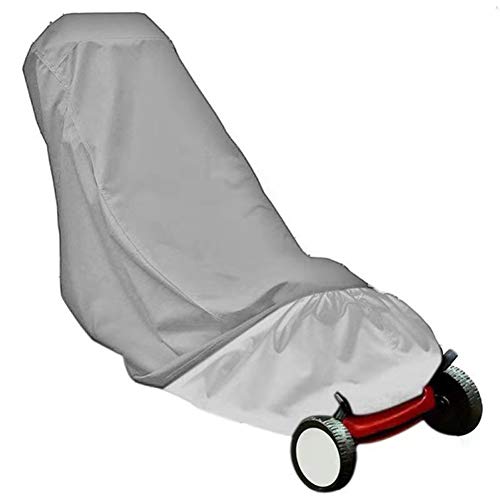 STTC Abdeckplane für Rasenmäher, 190T Wasserdicht Polyester Staubdichter Anti-UV Push-Rasenmäher Abdeckung Staubschutz Abdeckhaube mit Zugschnur,Grau von STTC