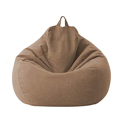 STTC Sitzsack Abdeckung aus Premium-Leinen, Riesen-Sitzsack-Hülle Outdoor Sitzsack Bezug ohne Füllung, Perfekte Passform für Country Interiors,Braun,L von STTC