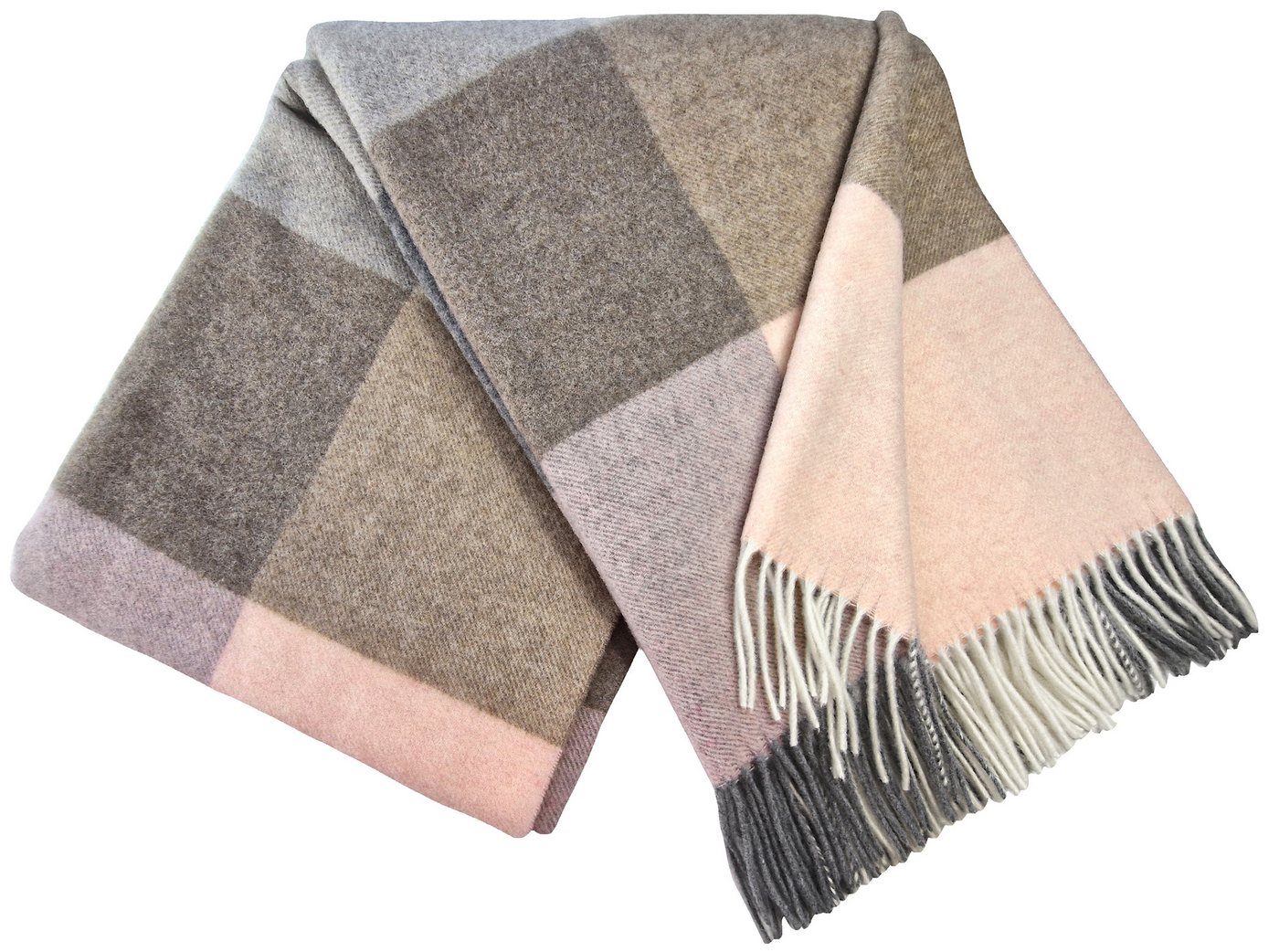 Wolldecke "Faro" (Karo) Merinowolle-Kaschmir-Mix, 100 % Wolle, 140 x 200 cm, STTS von STTS