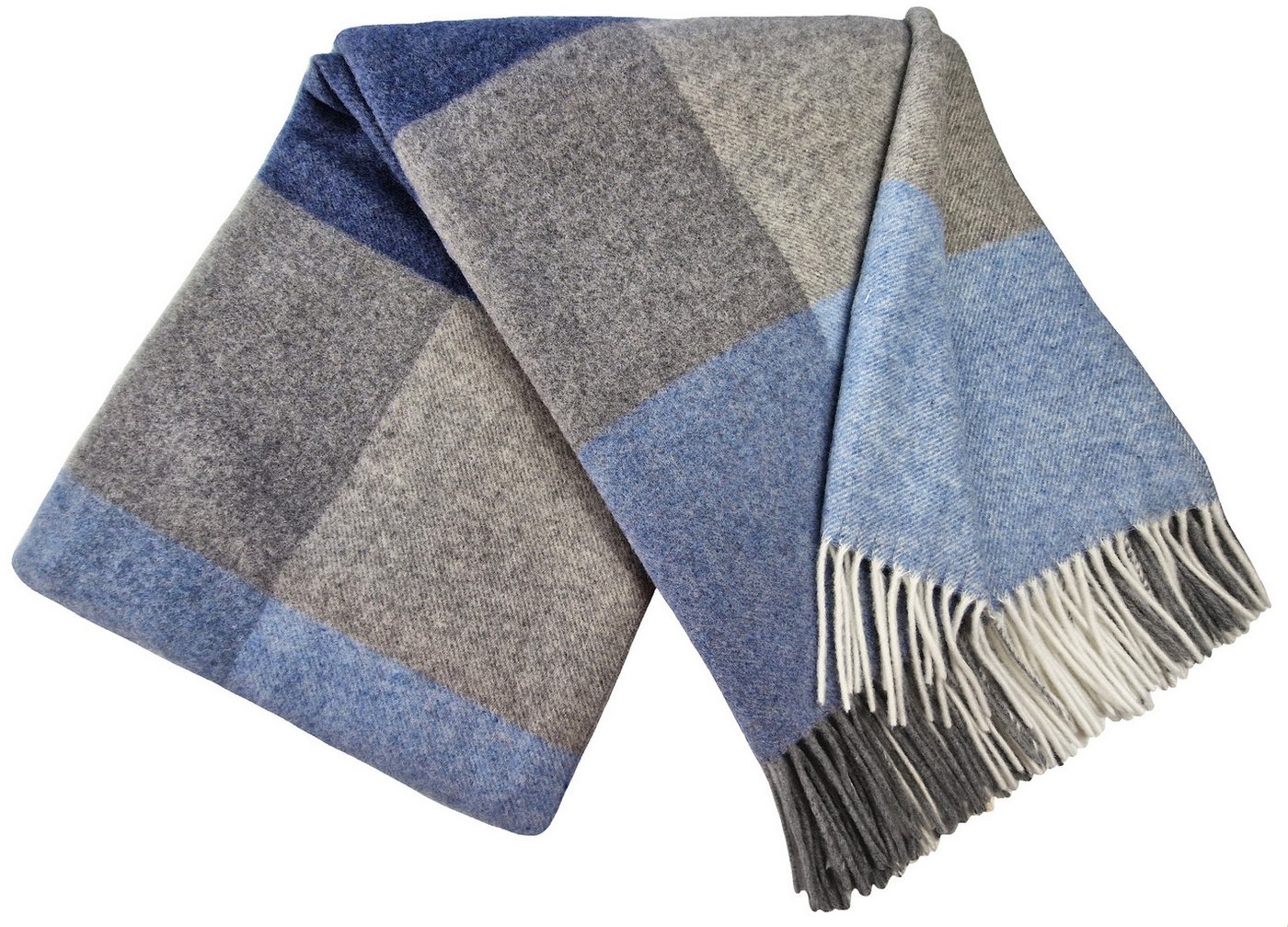 Wolldecke "Faro" (Karo) Merinowolle-Kaschmir-Mix, 100 % Wolle, 140 x 200 cm, STTS von STTS