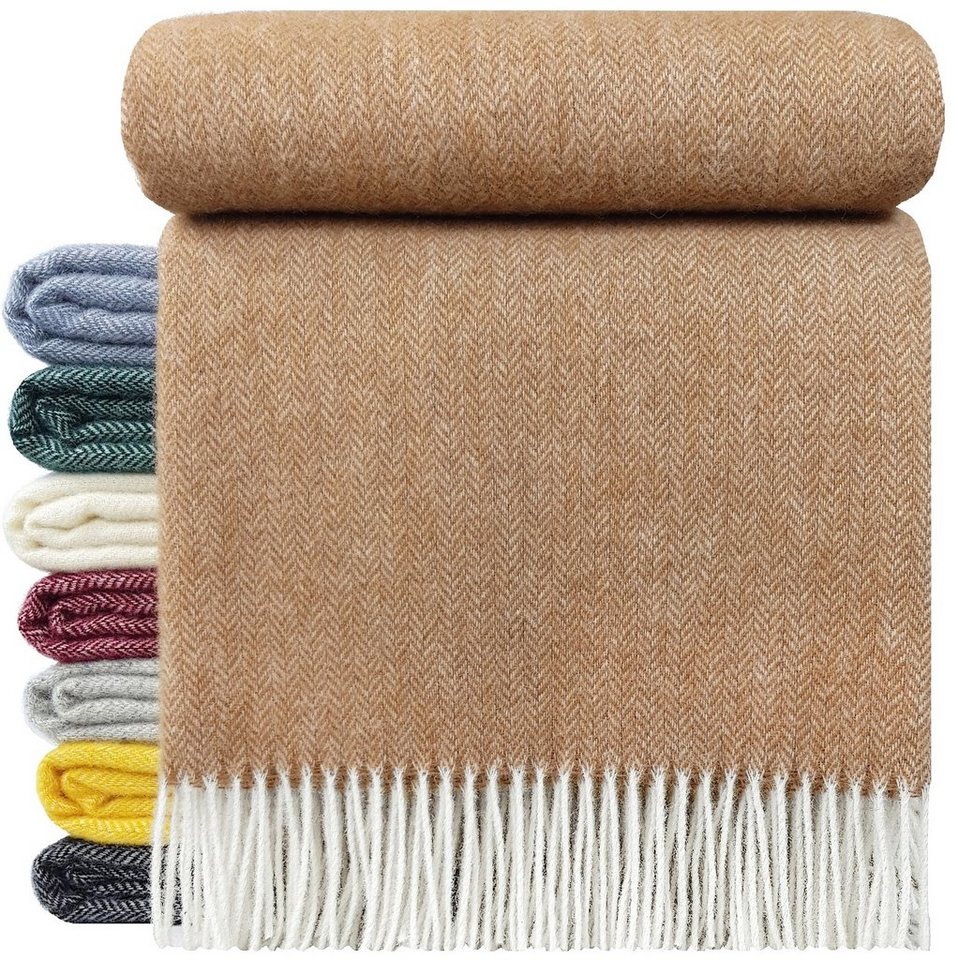 Wolldecke "TIROL A" 100 % Wolle, 140 x 200 cm in versch. Farben, STTS von STTS
