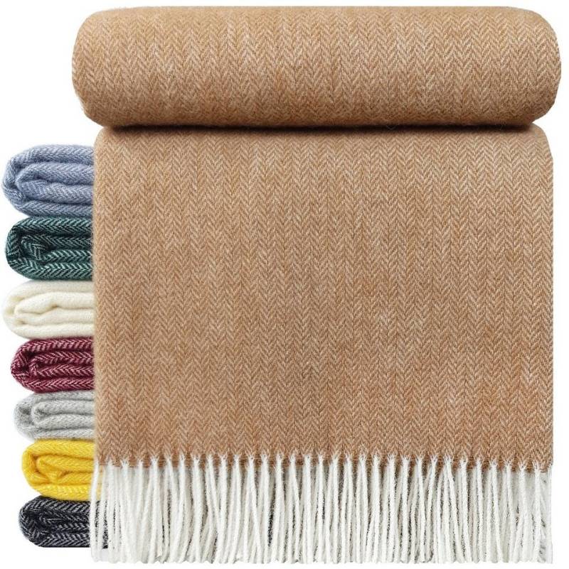 Wolldecke "TIROL A" 100 % Wolle, 140 x 200 cm in versch. Farben, STTS von STTS