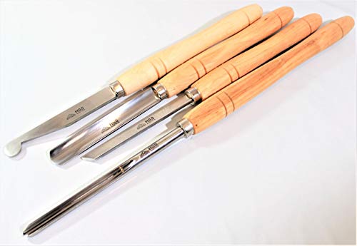 STUBAI Drechselmesser Set 4 tlg. S700002 Beitel Messer Drechseleisen in Tasche von STUBAI