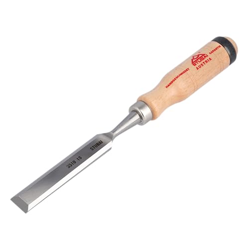 STUBAI Stechbeitel mit Holzgriff aus Rotbuche, Ø 18 mm, Stemmeisen zur präzisen Bearbeitung von Holz hochwertiges Werkzeug für Schreiner Tischler Heimwerker von STUBAI